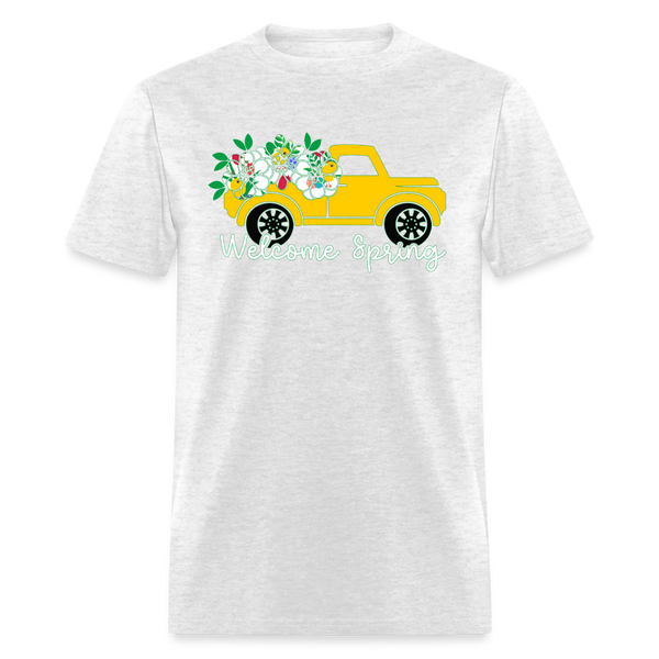 8150 Chickadee Welcome Spring Truck POD TSHIRT - light heather gray