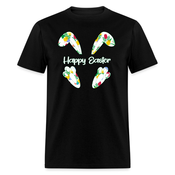 8150 Chickadee Happy Easter Ears & Feet POD TSHIRT - black