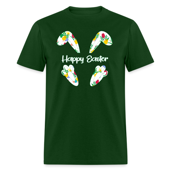 8150 Chickadee Happy Easter Ears & Feet POD TSHIRT - forest green