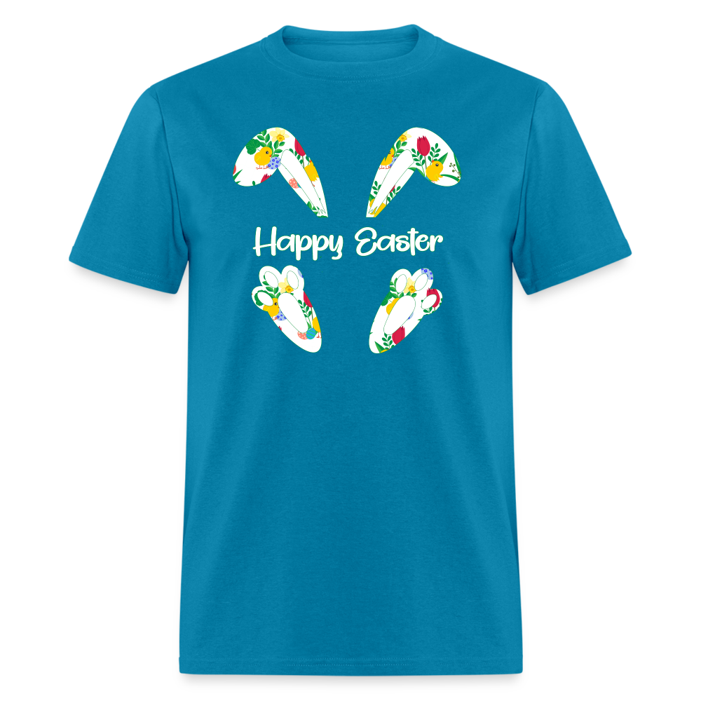 8150 Chickadee Happy Easter Ears & Feet POD TSHIRT - turquoise