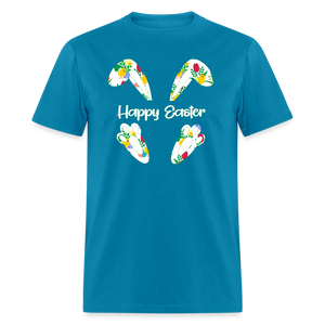 8150 Chickadee Happy Easter Ears & Feet POD TSHIRT - turquoise