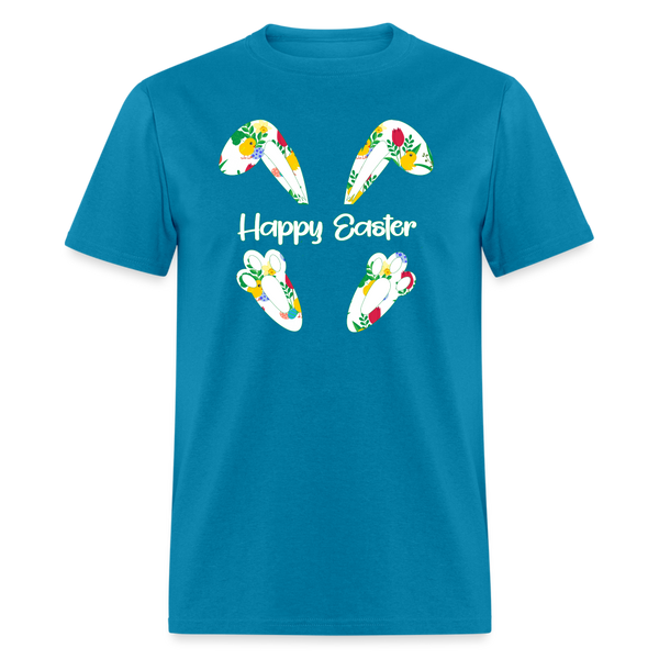 8150 Chickadee Happy Easter Ears & Feet POD TSHIRT - turquoise