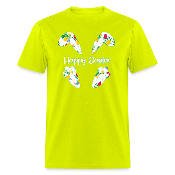 8150 Chickadee Happy Easter Ears & Feet POD TSHIRT - safety green