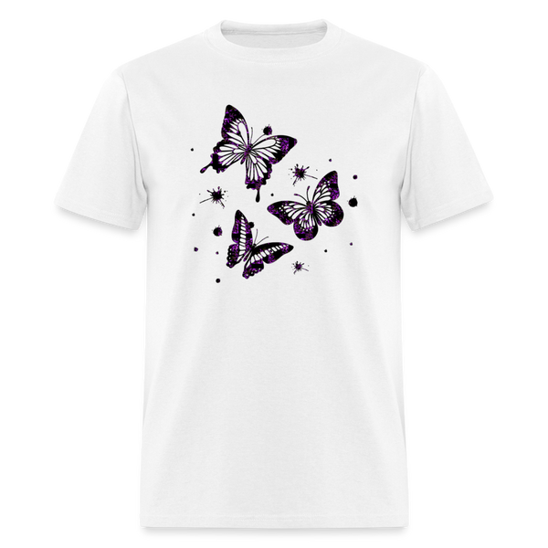 8152 Rejoice In Purple Butterfly Trio POD TSHIRT - white