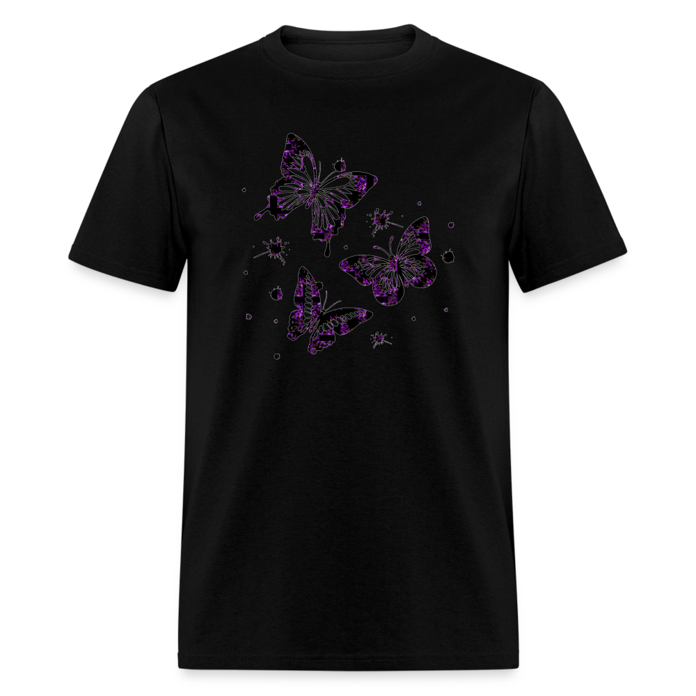 8152 Rejoice In Purple Butterfly Trio POD TSHIRT - black