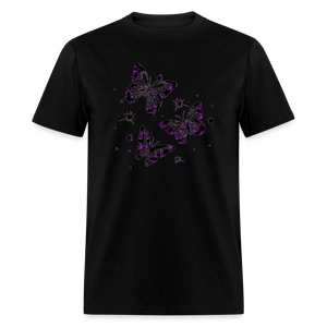 8152 Rejoice In Purple Butterfly Trio POD TSHIRT - black