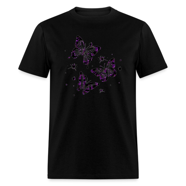 8152 Rejoice In Purple Butterfly Trio POD TSHIRT - black