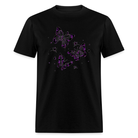 8152 Rejoice In Purple Butterfly Trio POD TSHIRT - black