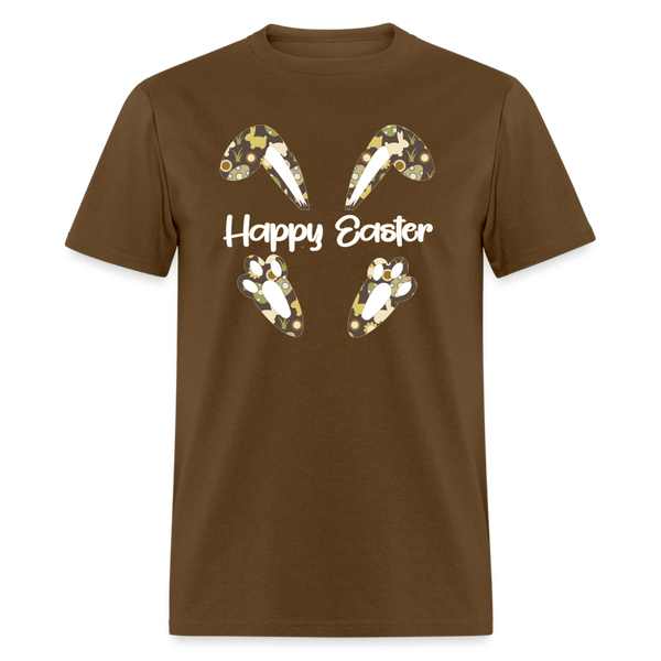 8147 Chocolate Marshmallow Happy Easter Ears & Feet POD TSHIRT - brown