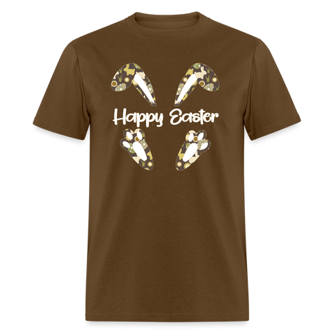 8147 Chocolate Marshmallow Happy Easter Ears & Feet POD TSHIRT - brown