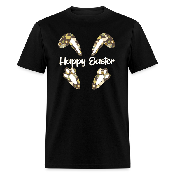 8147 Chocolate Marshmallow Happy Easter Ears & Feet POD TSHIRT - black