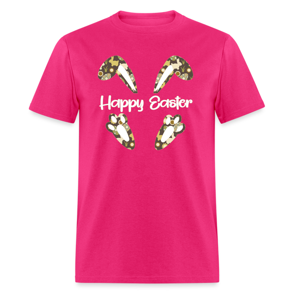 8147 Chocolate Marshmallow Happy Easter Ears & Feet POD TSHIRT - fuchsia