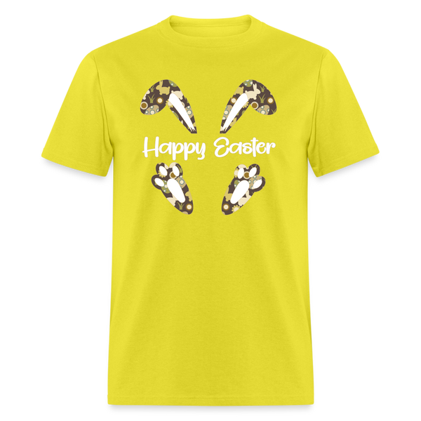 8147 Chocolate Marshmallow Happy Easter Ears & Feet POD TSHIRT - yellow