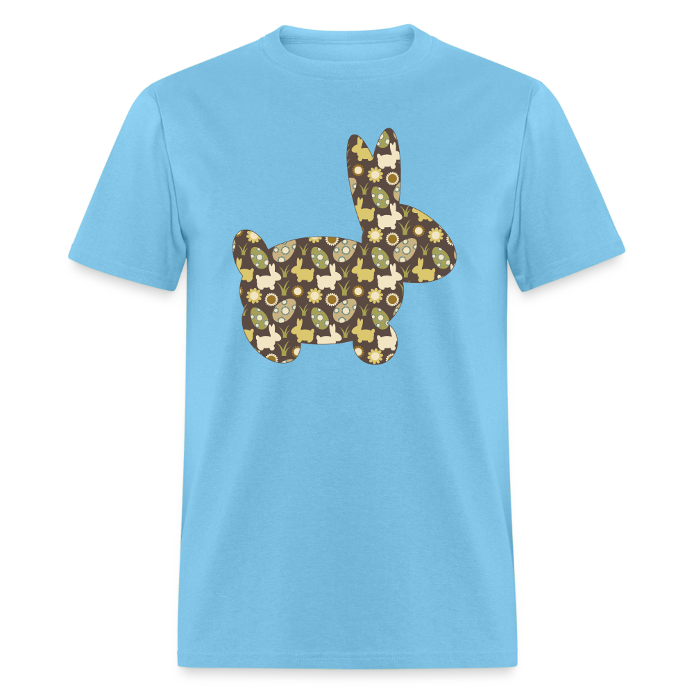 8147 Chocolate Marshmallow Bunny Image POD TSHIRT - aquatic blue