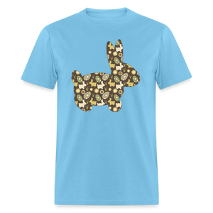 8147 Chocolate Marshmallow Bunny Image POD TSHIRT - aquatic blue