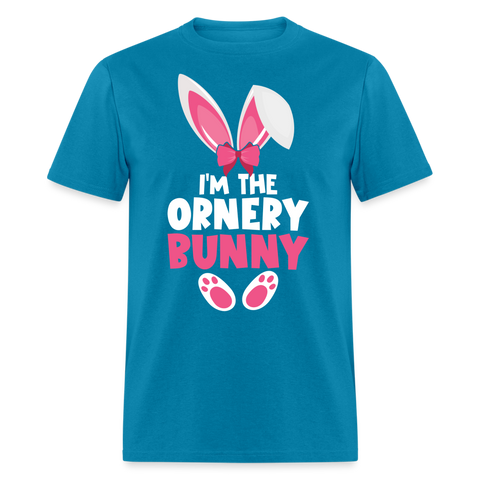 1079 I'm The Ornery Bunny TSHIRT - turquoise