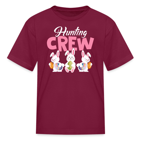 1104 Easter Hunt Crew KIDS TSHIRT - burgundy