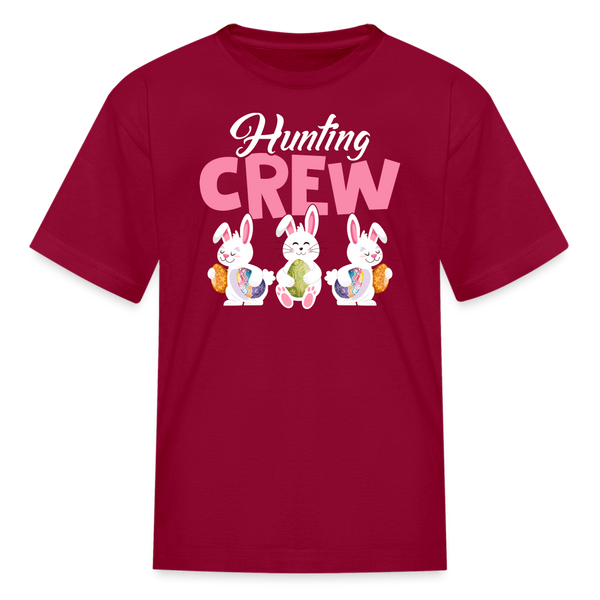 1104 Easter Hunt Crew KIDS TSHIRT - dark red