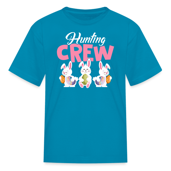 1104 Easter Hunt Crew KIDS TSHIRT - turquoise