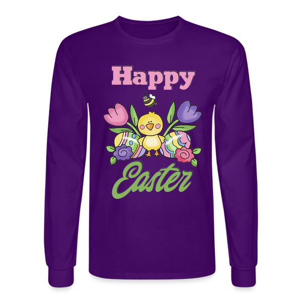 1532 4/4S Happy Easter Floral Chick TSHIRT - purple