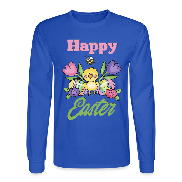 1532 4/4S Happy Easter Floral Chick TSHIRT - royal blue
