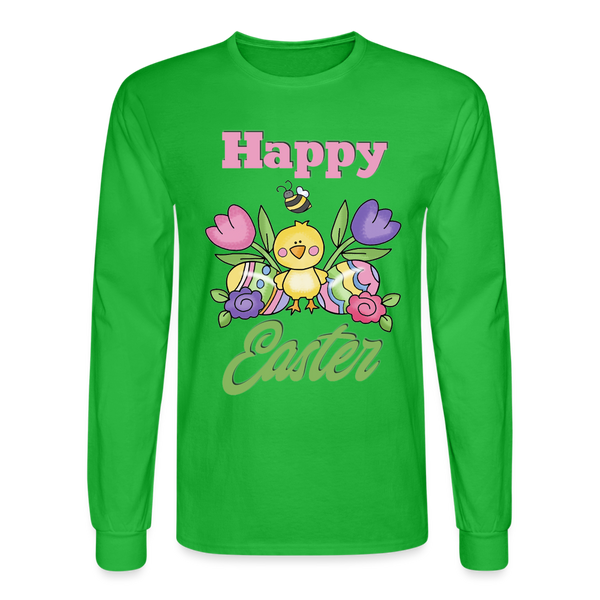 1532 4/4S Happy Easter Floral Chick TSHIRT - bright green