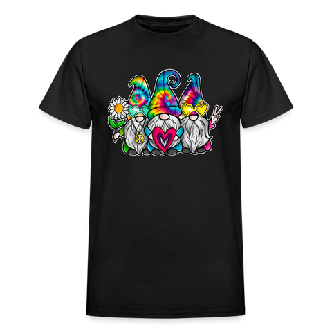 60118 Trio Of Hippie Gnomes COTTON TSHIRT - black