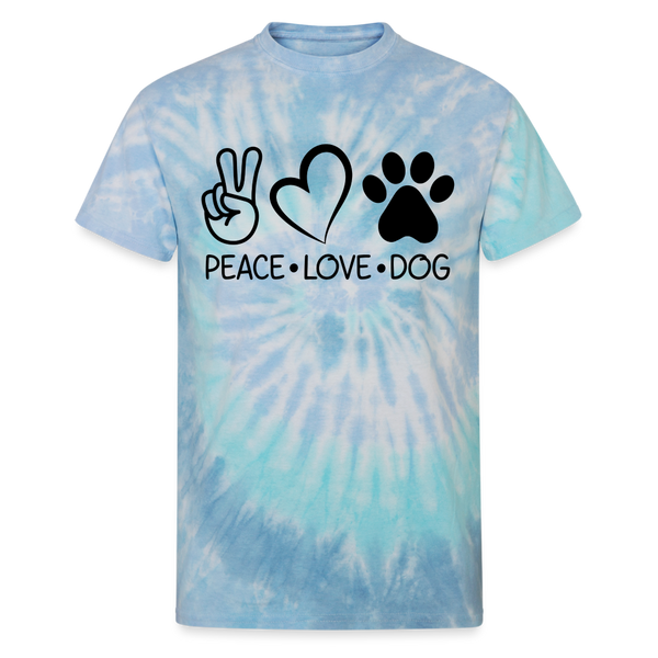 65005 Peace Love Dog Paw - Black🐾 FurBaby TD TSHIRT - blue lagoon