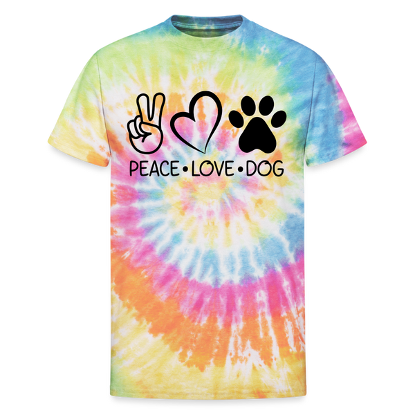 65005 Peace Love Dog Paw - Black🐾 FurBaby TD TSHIRT - rainbow