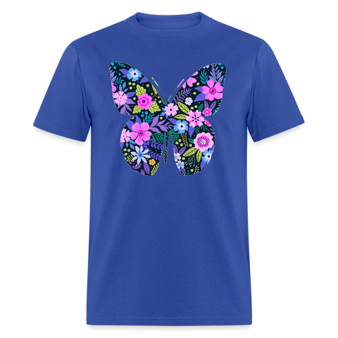 8396 Gloria's Flowers & Ferns Butterfly POD TSHIRT - royal blue