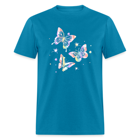 8401 Kelly's Banded Butterfly Butterfly Trio POD TSHIRT - turquoise