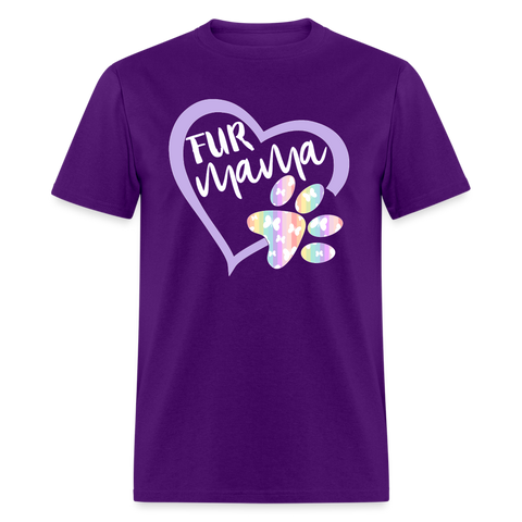 8401 Kelly's Banded Butterfly Fur Mama Heart w Paw POD TSHIRT - purple