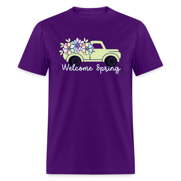 8401 Kelly's Banded Butterfly Welcome Spring Truck POD TSHIRT - purple