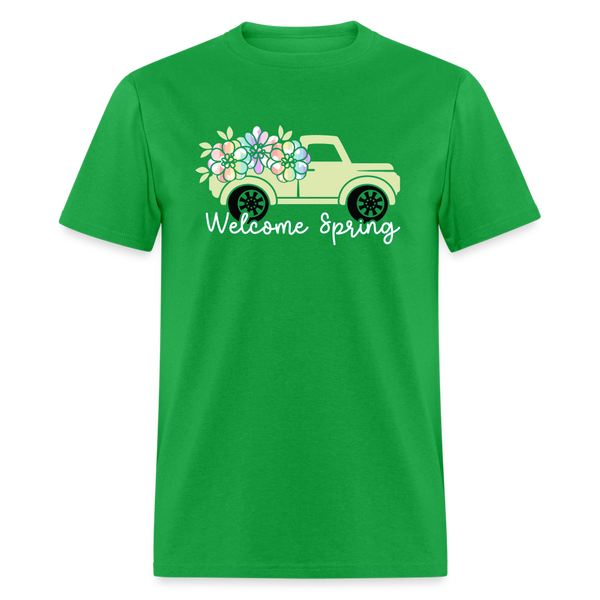 8401 Kelly's Banded Butterfly Welcome Spring Truck POD TSHIRT - bright green