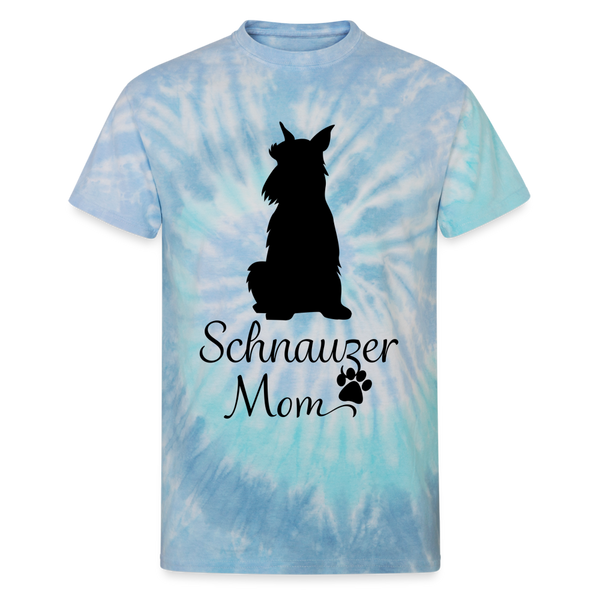 65007 Schnauzer Mom - Sit 🐾 FurBaby TD TSHIRT - blue lagoon